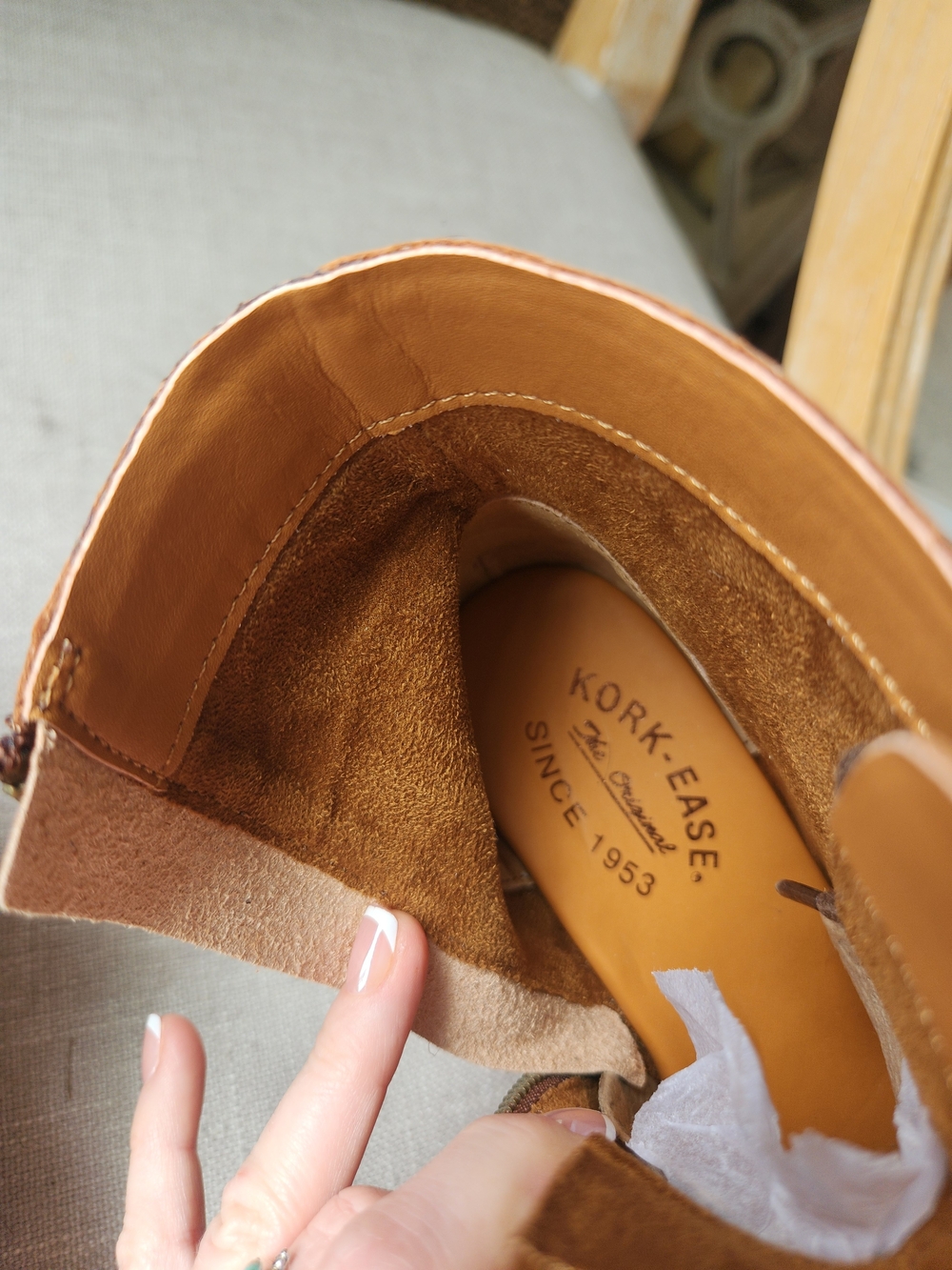 Kork-Ease Brown Leather Lace-Up Platform Booties Shearborn 7.5 Boho Clog Boot - Picture 13 of 13